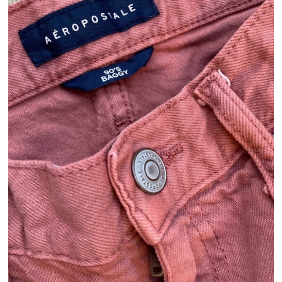 Women’s Aero 90's Baggy Ripped Jeans Coral Size 8 - Picture 6 of 8